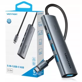 5 az 1-ben USB-C 3.0 elosztó, 0,15 m-es védelemmel