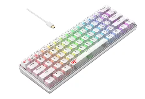 Havit kb903l gamer billentyűzet (átlátszó fehér)