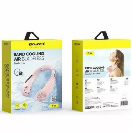 Nyakventilátor f31 1200mah rózsaszín