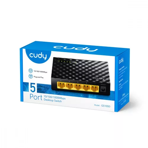 CUDI GS105D 5 portos 10/100/1000 switch
