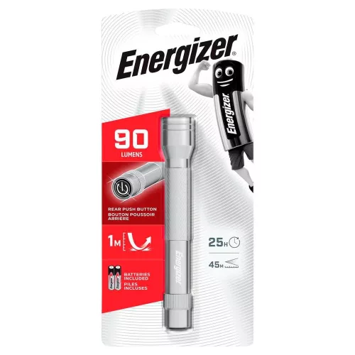 LED fém kézi zseblámpa 90 lumen ezüst