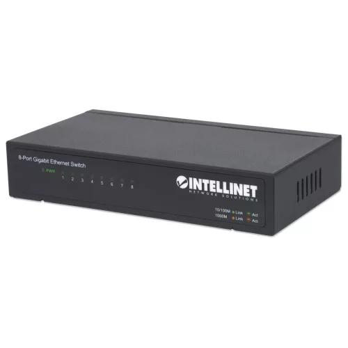 Gigabites switch 8x 10/100/1000 mbps rj45 asztali fém