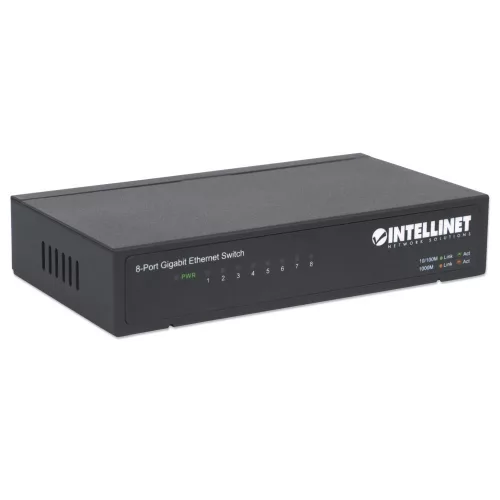 Gigabites switch 8x 10/100/1000 mbps rj45 asztali fém