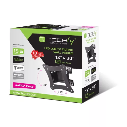 TV fali tartó 13-30 hüvelykes LED/LCD tévékhez, 15 kg, forgatható, dönthető