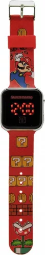 Super Mario LED óra piros