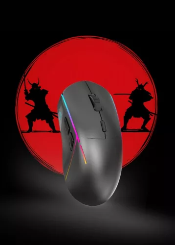 YMS 3500BK Samurai gamer egér, dupla csatlakozós, újratölthető