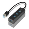 Hue-s2b hub 4 portos USB 3.2 gen 1 töltőhub, 30 cm-es kábel, microUSB kiegészítő tápegység