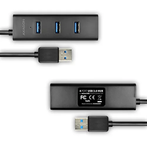 Hue-s2b hub 4 portos USB 3.2 gen 1 töltőhub, 30 cm-es kábel, microUSB kiegészítő tápegység