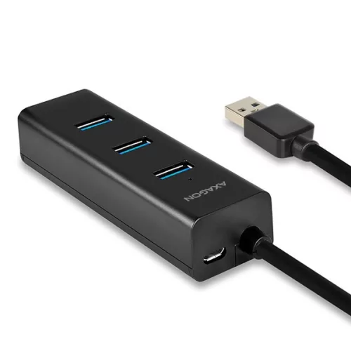 Hue-s2b hub 4 portos USB 3.2 gen 1 töltőhub, 30 cm-es kábel, microUSB kiegészítő tápegység