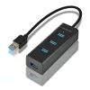 Hue-s2b hub 4 portos USB 3.2 gen 1 töltőhub, 30 cm-es kábel, microUSB kiegészítő tápegység