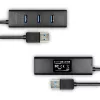 Hue-s2b hub 4 portos USB 3.2 gen 1 töltőhub, 30 cm-es kábel, microUSB kiegészítő tápegység