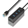 Hue-s2bl hub 4 portos USB 3.2 gen 1 töltőhub, 1,2 m-es kábel, microUSB kiegészítő tápegység