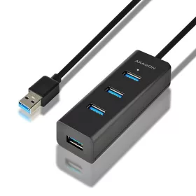   Hue-s2bl hub 4 portos USB 3.2 gen 1 töltőhub, 1,2 m-es kábel, microUSB kiegészítő tápegység