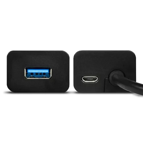 Hue-s2bl hub 4 portos USB 3.2 gen 1 töltőhub, 1,2 m-es kábel, microUSB kiegészítő tápegység