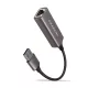 Ade-tr Gigabit Ethernet adapter, USB-A 3.2 Gen 1, automatikus telepítés, fém, titánszürke