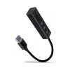 HMA-CR3A többportos hub 3x USB-A + SD/MicroSD, USB3.2 Gen 1 hub, fém, 20 cm-es USB-A kábel