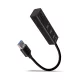 HMA-CR3A többportos hub 3x USB-A + SD/MicroSD, USB3.2 Gen 1 hub, fém, 20 cm-es USB-A kábel