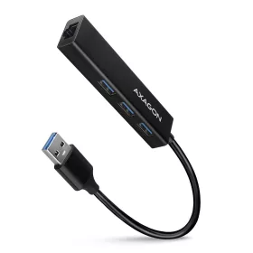   HMA-GL3A multiportos USB hub 4 az 1-ben, 5 Gbps, 3x USB-A + kábel, fém, 20 cm-es USB-A kábel