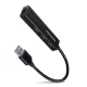 HMA-GL3A multiportos USB hub 4 az 1-ben, 5 Gbps, 3x USB-A + kábel, fém, 20 cm-es USB-A kábel
