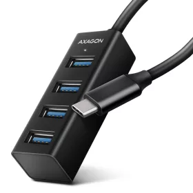   Hue-m1c hub 4 portos mini fém USB 3.2 Gen 1, 20 cm-es USB-C kábel
