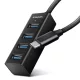 Hue-m1c hub 4 portos mini fém USB 3.2 Gen 1, 20 cm-es USB-C kábel