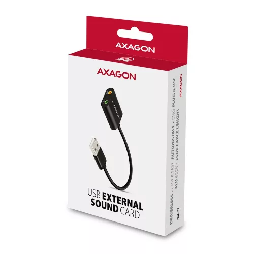 Ada-12 külső hangkártya USB 2.0 48khz/16-bit sztereó, fém, USB-A kábel 15 cm