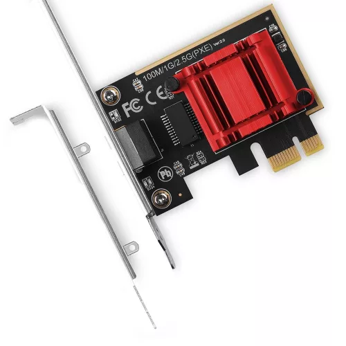 PCE-G25 hálózati kártya PCIe 1 x 2,5 gigabites ethernet port RJ-45 Realtek, PXE, SP és LP