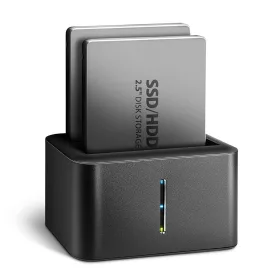   ADSA-D25 mini dokkolóállomás USB 3.2 Gen 1 - 2x SATA 6G 2.5" SSD/HDD klón