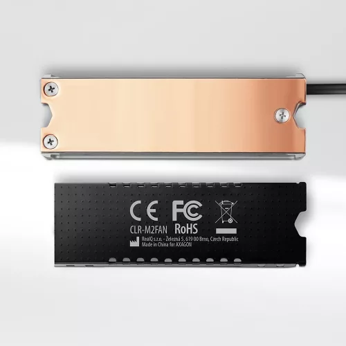 Clr-m2fan réz hűtőborda ventilátorral kétoldalas m.2 SSD meghajtókhoz, magasság 13 mm