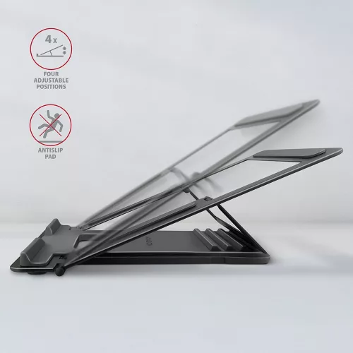 Standard alumínium laptop állvány 10-17.3", 4 állítható szögben