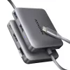HMC-5HL multiportos USB hub 5 az 1-ben, 5 Gbps, 2x USB-A, HDMI 4k/60Hz, Glan, PD 100W, 15 cm-es USB-C kábel