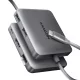 HMC-5HL multiportos USB hub 5 az 1-ben, 5 Gbps, 2x USB-A, HDMI 4k/60Hz, Glan, PD 100W, 15 cm-es USB-C kábel