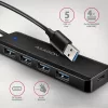 Hue-c1a 4 portos 5 Gbps sebességű utazó USB hub, USB-C tápbemenet, 19 cm-es A típusú kábel, USB-C kiegészítő tápellátás