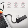 Hue-c1a 4 portos 5 Gbps sebességű utazó USB hub, USB-C tápbemenet, 19 cm-es A típusú kábel, USB-C kiegészítő tápellátás