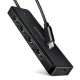 Hue-c1c 4 portos 5 Gbps utazó USB hub, USB-C tápbemenet, 19 cm-es C típusú kábel, USB-C kiegészítő tápellátás