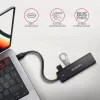 Hue-c1c 4 portos 5 Gbps utazó USB hub, USB-C tápbemenet, 19 cm-es C típusú kábel, USB-C kiegészítő tápellátás