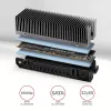 Clr-m2xt alumínium passzív hűtő M.2 SSD meghajtókhoz, alumínium ház, szilikon hővezető párnák, 24 mm magasság
