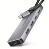 HMC-5H60 multiportos USB hub 5 az 1-ben, 5Gbps, 2x USB-A, HDMI 4K/60Hz, 1x USB-C, PD 100W, 15cm USB-C kábel