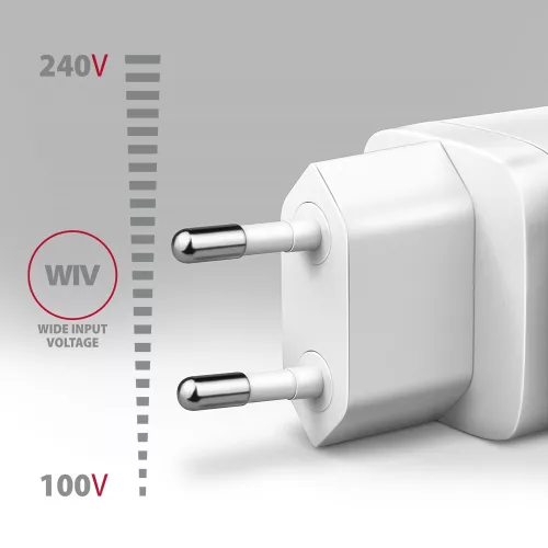 Acu-dpq65w gan 65w fali töltő, 3x port (usb-a + dupla usb-c) PD3.0/qc4+/pps/apple, fehér