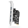 PCEU-430RS PCIe vezérlő 4x portos USB 3.2 Gen 1, UASP, Renesas chipset, 15 tűs SATA tápegység