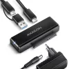 ADSA-FPX adapter USB-C 10Gbps SATA 6G 2.5/3.5 hüvelykes SSD/HDD FastPort X, hálózati adapterrel, 60 cm-es USB-C/USB-A kábellel