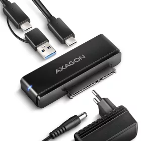   ADSA-FPX adapter USB-C 10Gbps SATA 6G 2.5/3.5 hüvelykes SSD/HDD FastPort X, hálózati adapterrel, 60 cm-es USB-C/USB-A kábellel