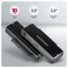 ADSA-FPX adapter USB-C 10Gbps SATA 6G 2.5/3.5 hüvelykes SSD/HDD FastPort X, hálózati adapterrel, 60 cm-es USB-C/USB-A kábellel