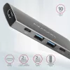 HMC-5G21 többportos USB hub 5 az 1-ben, 10Gbps, 2x USB-A + 2x USB-C + HDMI 4k/30Hz, PD 60W, 13cm USB-C kábel