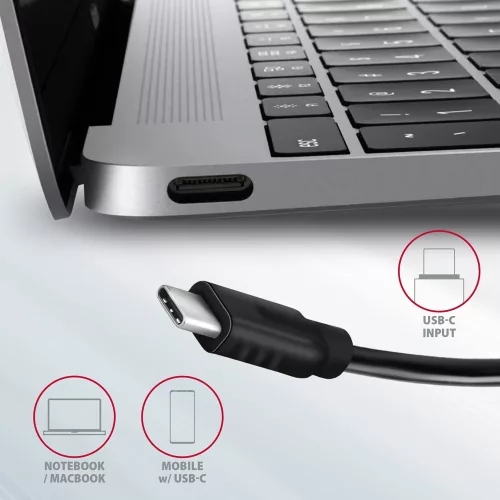 HMC-5G21 többportos USB hub 5 az 1-ben, 10Gbps, 2x USB-A + 2x USB-C + HDMI 4k/30Hz, PD 60W, 13cm USB-C kábel