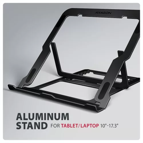 Stnd-lab alumínium laptopállvány 10-17,3 hüvelykes, 8 állítható pozícióba, fekete