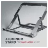 Standard alumínium laptopállvány 10-17,3 hüvelykes mérethez, 8 állítható pozíció, szürke