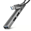 Hue-sta 4 portos hub 1x USB-A 5Gbps, 2x USB2.0 + 1x USB-C 2.0, 12 cm-es USB-A kábel