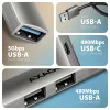 Hue-sta 4 portos hub 1x USB-A 5Gbps, 2x USB2.0 + 1x USB-C 2.0, 12 cm-es USB-A kábel