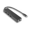 USB-C vékony, 3 portos hub gigabites ethernet adapterrel